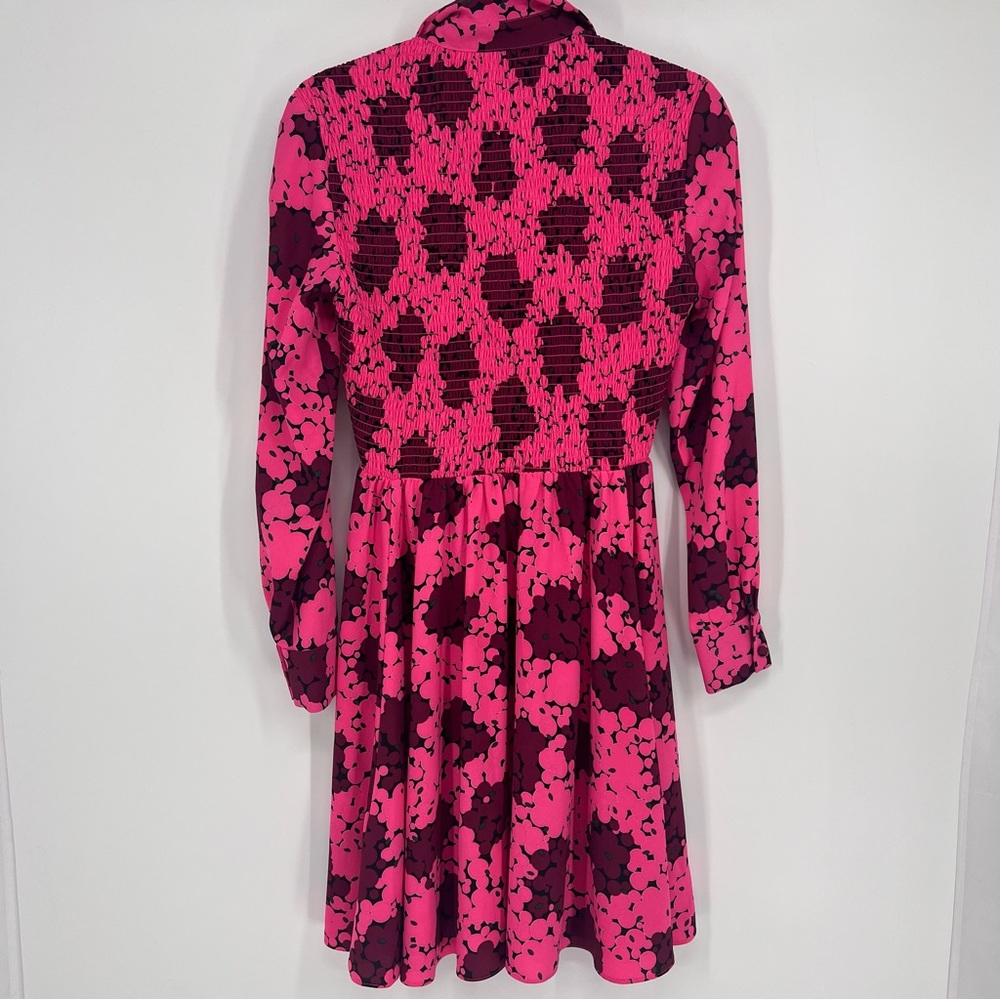 Kate Spade Pink Floral Mini Dress Long Sleeve Fit & Flare Size 0 - Picture 11 of 12